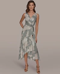 Donna Karan New York Women's Faux-Wrap Sleeveless Dress