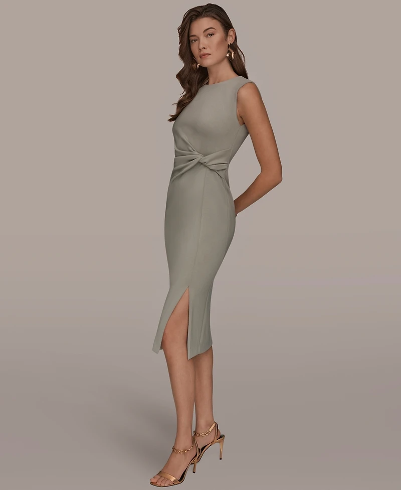 Donna Karan New York Women's Jewel-Neck Front-Slit Sheath Dress