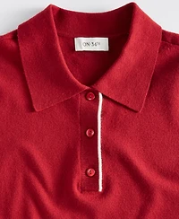 On 34th Women's Short-Sleeve Tipped Polo Sweater, Macy's Exclusive