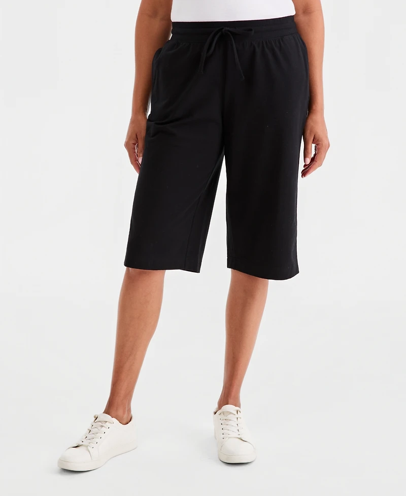 Style & Co Women's Mid Rise Sweatpant Bermuda Shorts, Created for Macy's