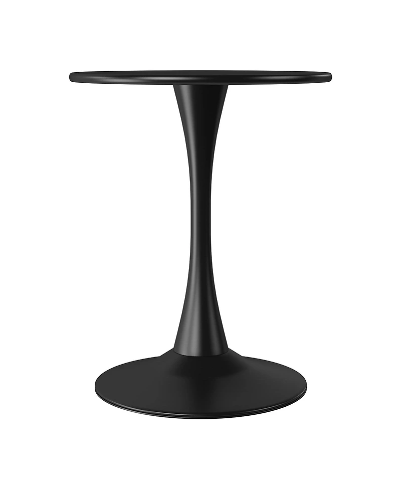 WestinTrends 3-Piece Outdoor Metal Round Dining Table Set With Stackable Resin Patio Chairs