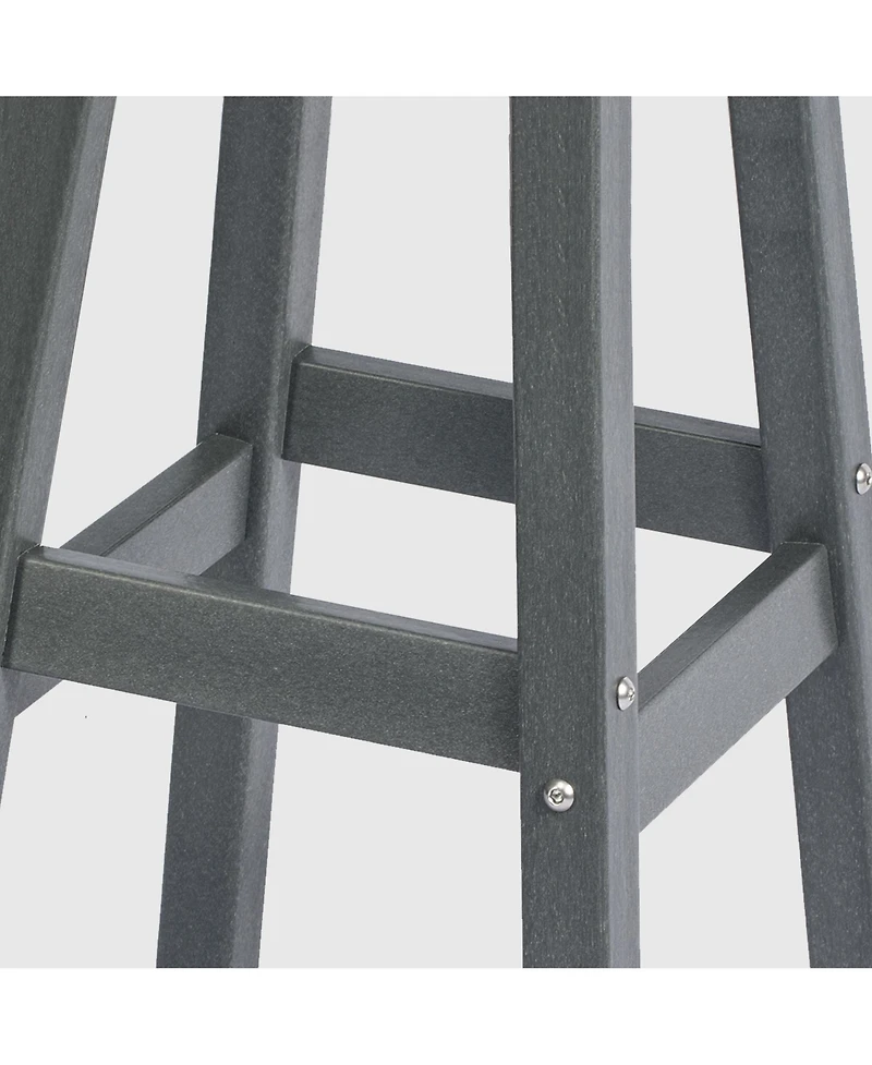 WestinTrends 29" Hdpe Outdoor Patio Square Backless Bar Stool