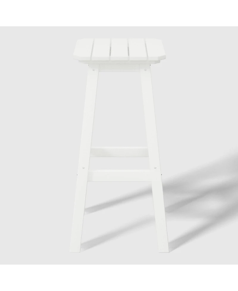 WestinTrends 29" Hdpe Outdoor Patio Square Backless Bar Stool