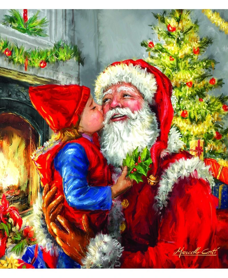 SunsOut Kissing Santa 500 piece Jigsaw Puzzle for Adults Christmas