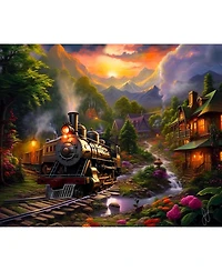 SunsOut Village Train 1000 piece Jigsaw Puzzle for Adults