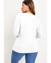 June + Vie Women's Long-Sleeve Crewneck One Only Tee