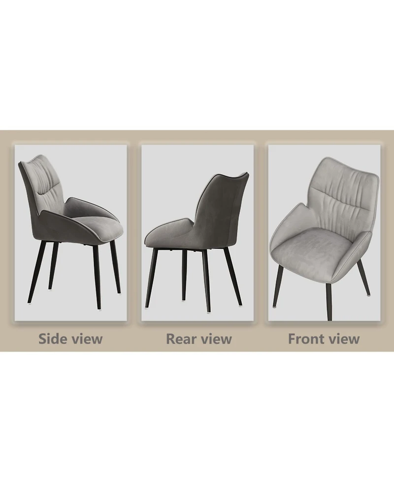 Streamdale Furniture Elegant Velvet Dining Chairs (Set of 2)