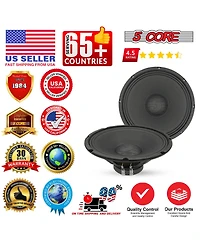 5 Core Speaker Subwoofer Pair 12 Inch Pair Pa Dj Subs 200W Max Pro Audio 8 Ohm 30 Oz Y30 Magnet Subwoofers Powerful Replacement Bass Sub Woofer