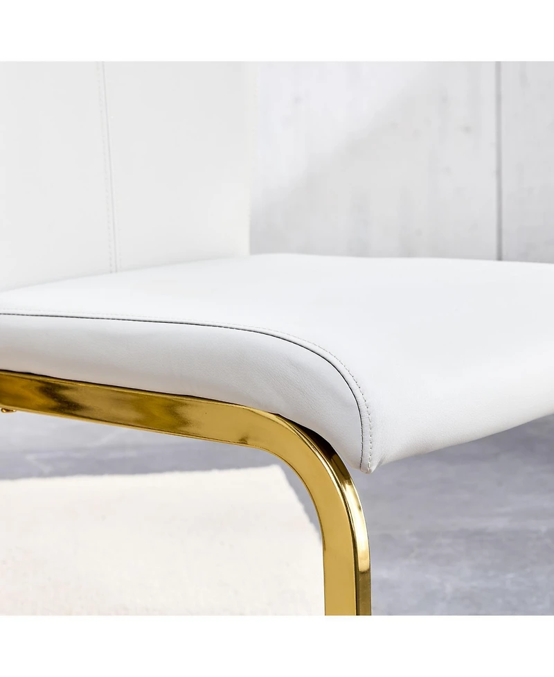 Streamdale Furniture Modern Gray Pu Leather Dining Chairs (Set of 2)