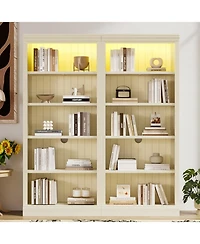 Streamdale 83" Tall 5-Tier Bookcase with Light & Adjustable Shelves