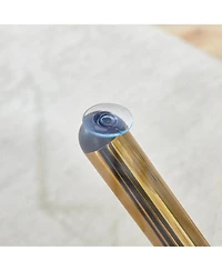 Streamdale Furniture Modern Luxe 4-Piece Dining Set - Round Glass Table & Black-Gold Chairs