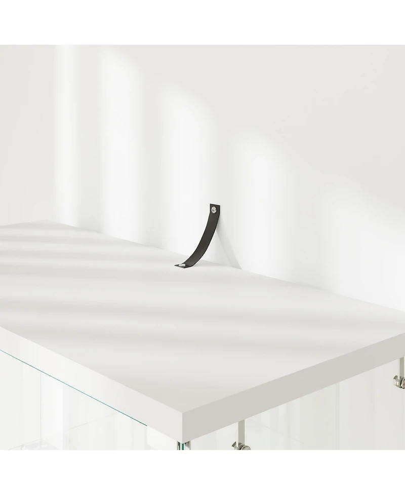 Streamdale Furniture Streamdale Modern Glass Display Cabinet w/ Drawers & Led Lights