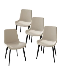 Streamdale Furniture Modern Faux Leather Dining Chairs - 4PCS