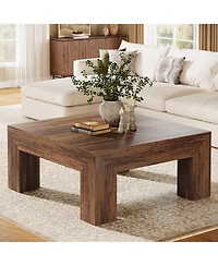 Tribesigns 39.4-Inch Square Coffee Table for Living Room, Farmhouse All Mdf Accent Center Cocktail Table