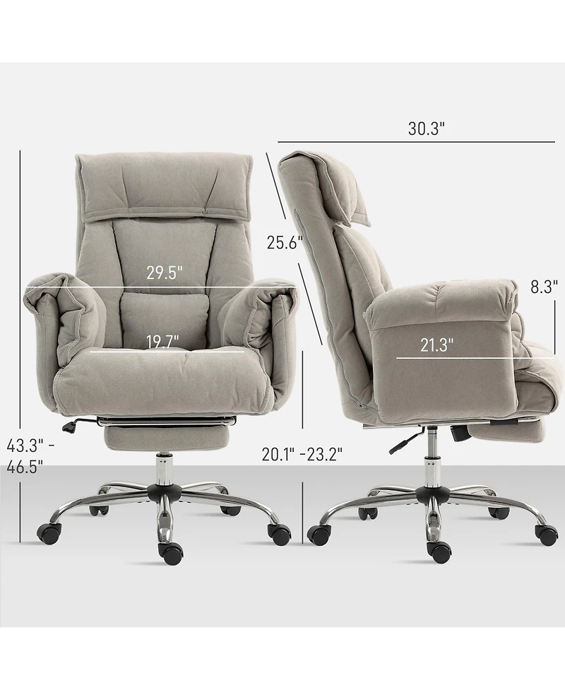 Homcom Executive Office Chair, Computer Desk Chair with Footrest,