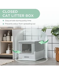 Aostirmotor Smell-Proof Hooded Cat Litter Box