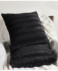 Cheer Collection Faux-Fur 2-Pack Decorative Pillows