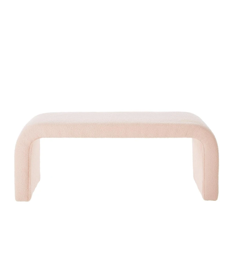 Streamdale Furniture U-Shaped Teddy Ottoman Bench Set of 3- Pink