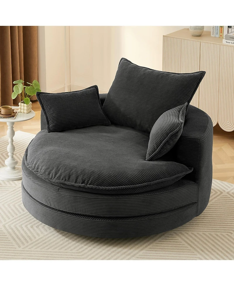 Streamdale Furniture Streamdale 360 Swivel Barrel Chair with Pillows