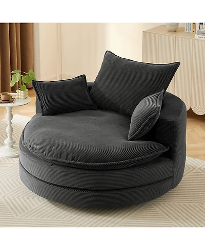 Streamdale Furniture Streamdale 360 Swivel Barrel Chair with Pillows