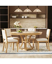 Streamdale Retro 5-Piece Extendable Dining Set (Natural)