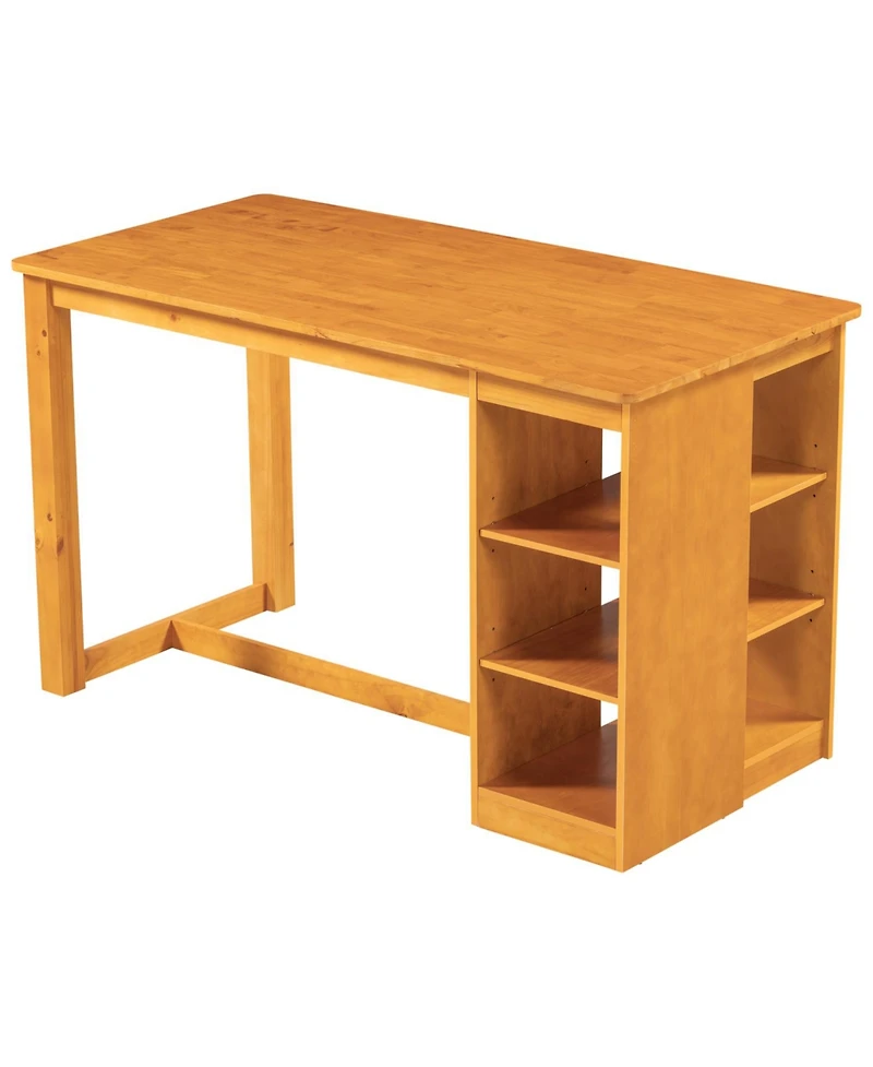 Streamdale Furniture 60" Farmhouse Counter Height Dining Set with Storage & Chairs, White