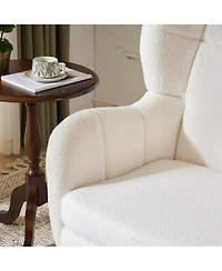 Streamdale Furniture Streamdale White Teddy Fabric Accent Chair