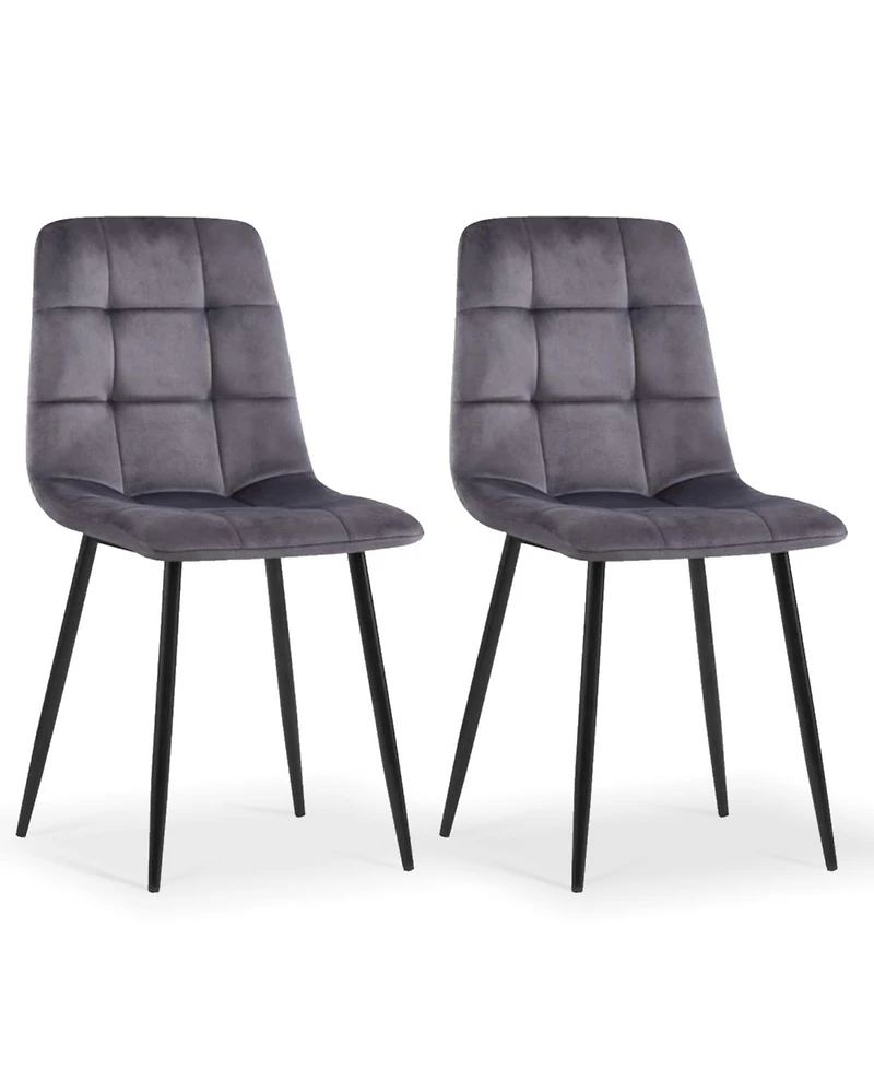 Streamdale Furniture Velvet Dining Chairs (Set of 2)