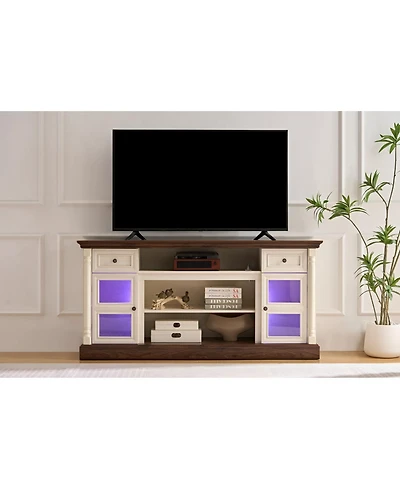 Streamdale Farmhouse Fireplace Tv Stand, 70-inch Entertainment Center with Led