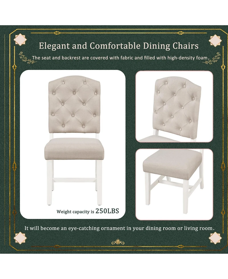 Streamdale Furniture Retro Style Dining Chair Set with 4 Upholstered Chairs for Room and Living (Espresso)