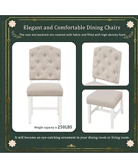 Streamdale Furniture Retro Style Dining Chair Set with 4 Upholstered Chairs for Room and Living (Espresso)