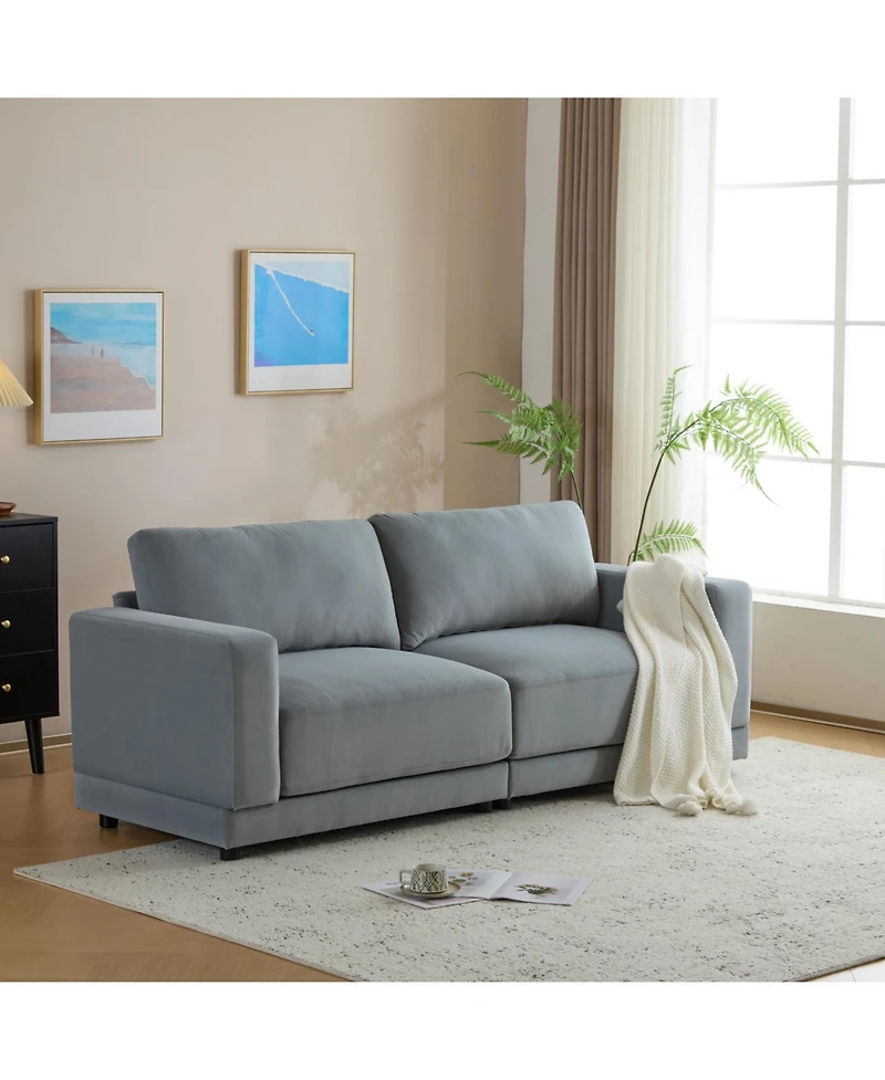 Streamdale Furniture 81" Modern Sofa - Deep Cushions & Wooden Legs
