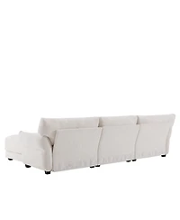 Streamdale Furniture 110" Modular Sectional Sofa with Ottoman & Usb Charger