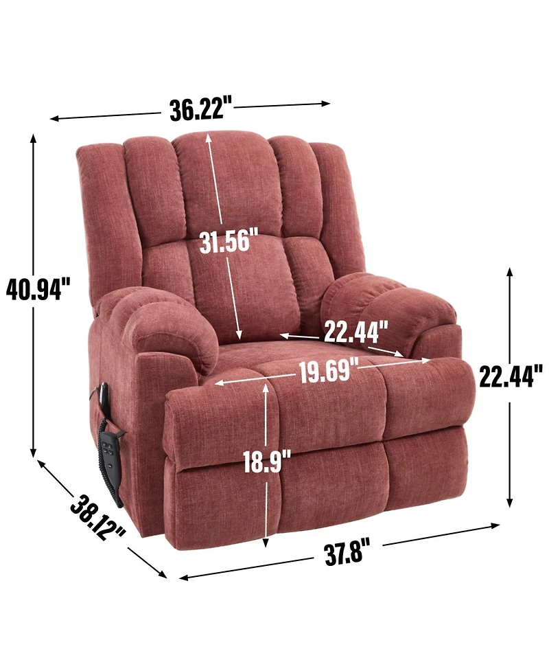 Streamdale Furniture Dual Motor Power Lift Recliner with Heat & Massage