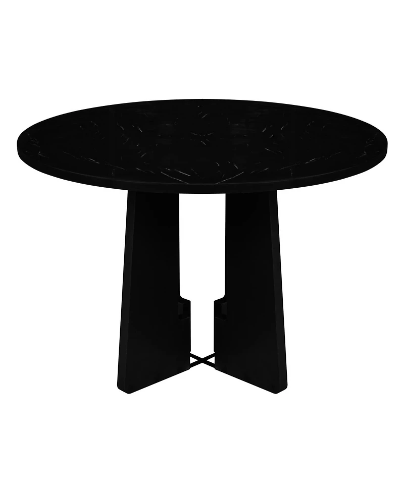Streamdale Furniture 43" Faux Marble Round Dining Table - Mid-Century Modern