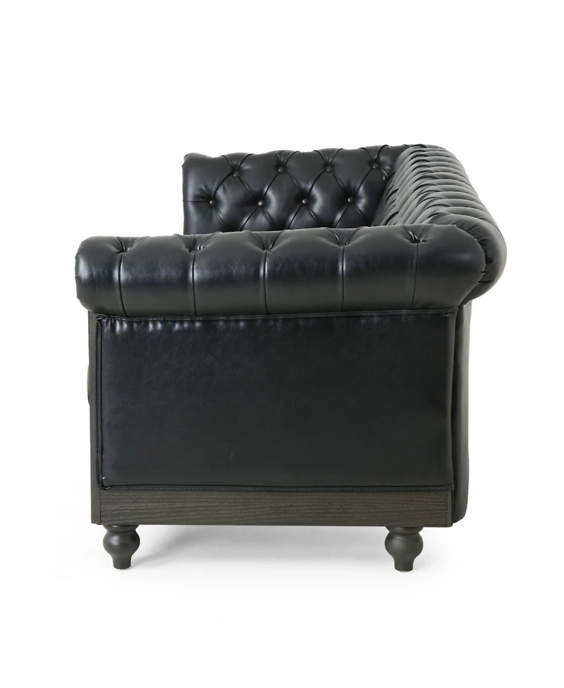 Streamdale Furniture Comfy 3-Seat Sofa with Wooden Legs, Retro Style for Living Room and Study