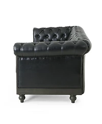 Streamdale Furniture Comfy 3-Seat Sofa with Wooden Legs, Retro Style for Living Room and Study