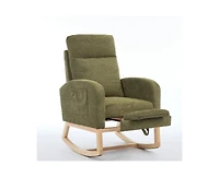 Streamdale Furniture Teddy Rocking Chair with Wood Legs & Side Pocket