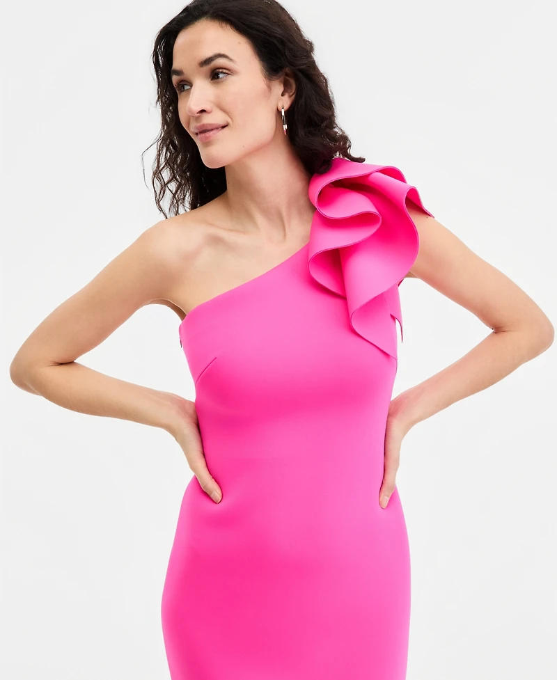 Eliza J Women's Ruffled One-Shoulder Sleeveless Dress