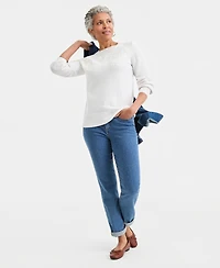 Style & Co Women's Floral Embroidered Sweater, Macy's Exclusive