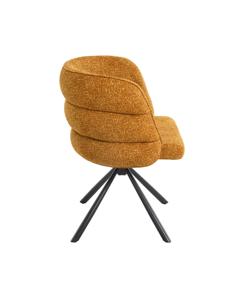 Streamdale Furniture Swivel Orange Upholstered Chairs (Set of 2)