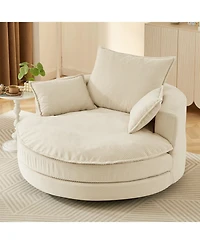 Streamdale Furniture Streamdale Swivel Barrel Chair with Pillows