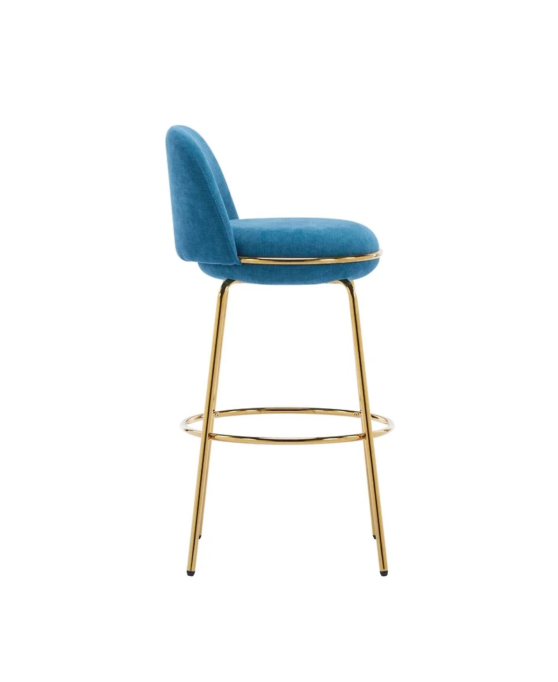 Streamdale Furniture Rio Claro Gold & Blue Upholstered Barstools (Set of 2)