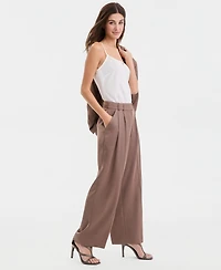 Tahari Asl Women's Satin Pleat-Front Wide-Leg Pants
