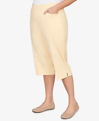 Alfred Dunner Plus Classic Pastel Millenium Allure Clamdigger Pants