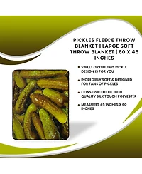 Just Funky Pickles Fleece Throw Blanket | Large Soft Throw Blanket | 60 x 45 Inches