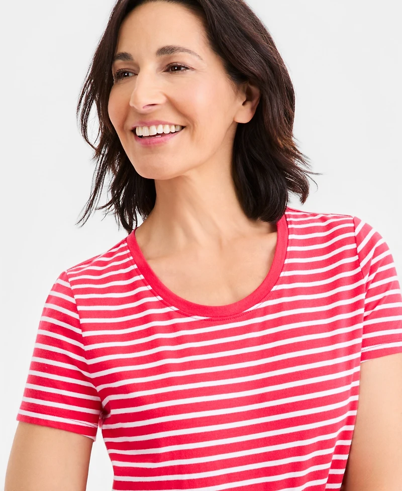 Style & Co Women's Printed Short-Sleeve Crewneck Top, Macy's Exclusive