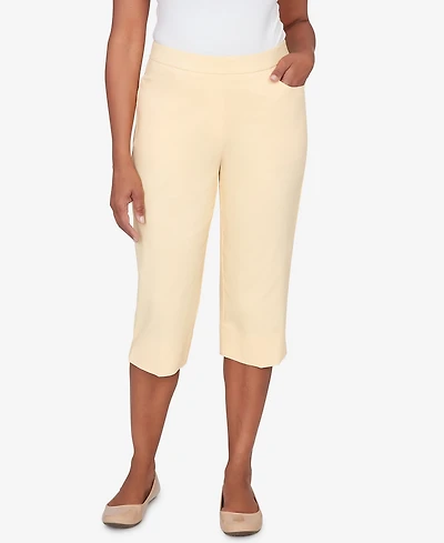Alfred Dunner Women's Classic Pastel Millenium Allure Clamdigger Pants