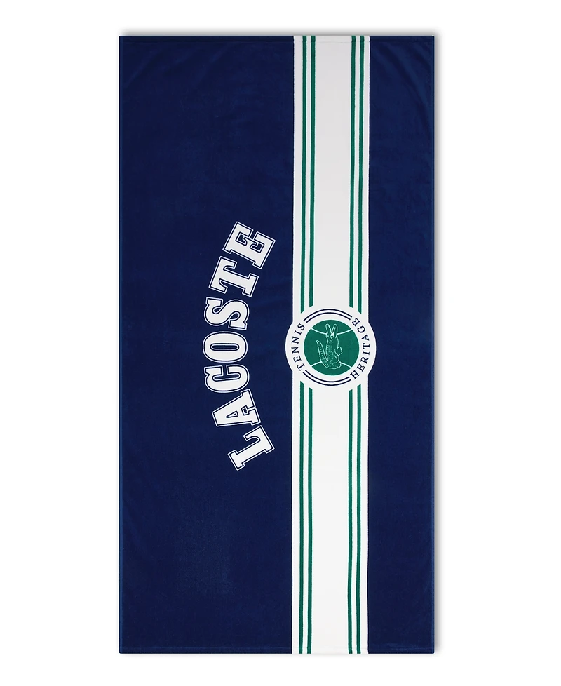 Lacoste Single Badge Cotton Beach Towel, 36" x 72"
