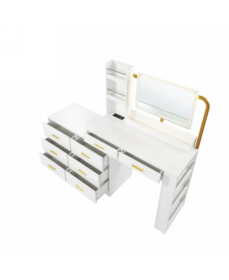 Streamdale White 8-Drawer Dresser - Bedroom Storage